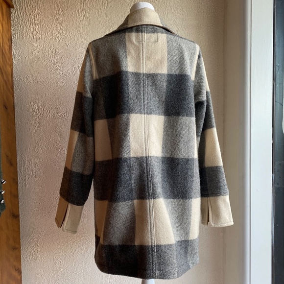 Woolrich Giant Buffalo Wool Coat in grey and ivory Size M - Picture 7 of 14